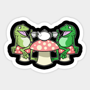 Cottagecore Aesthetic Frog Tea Time Fairycore Sticker